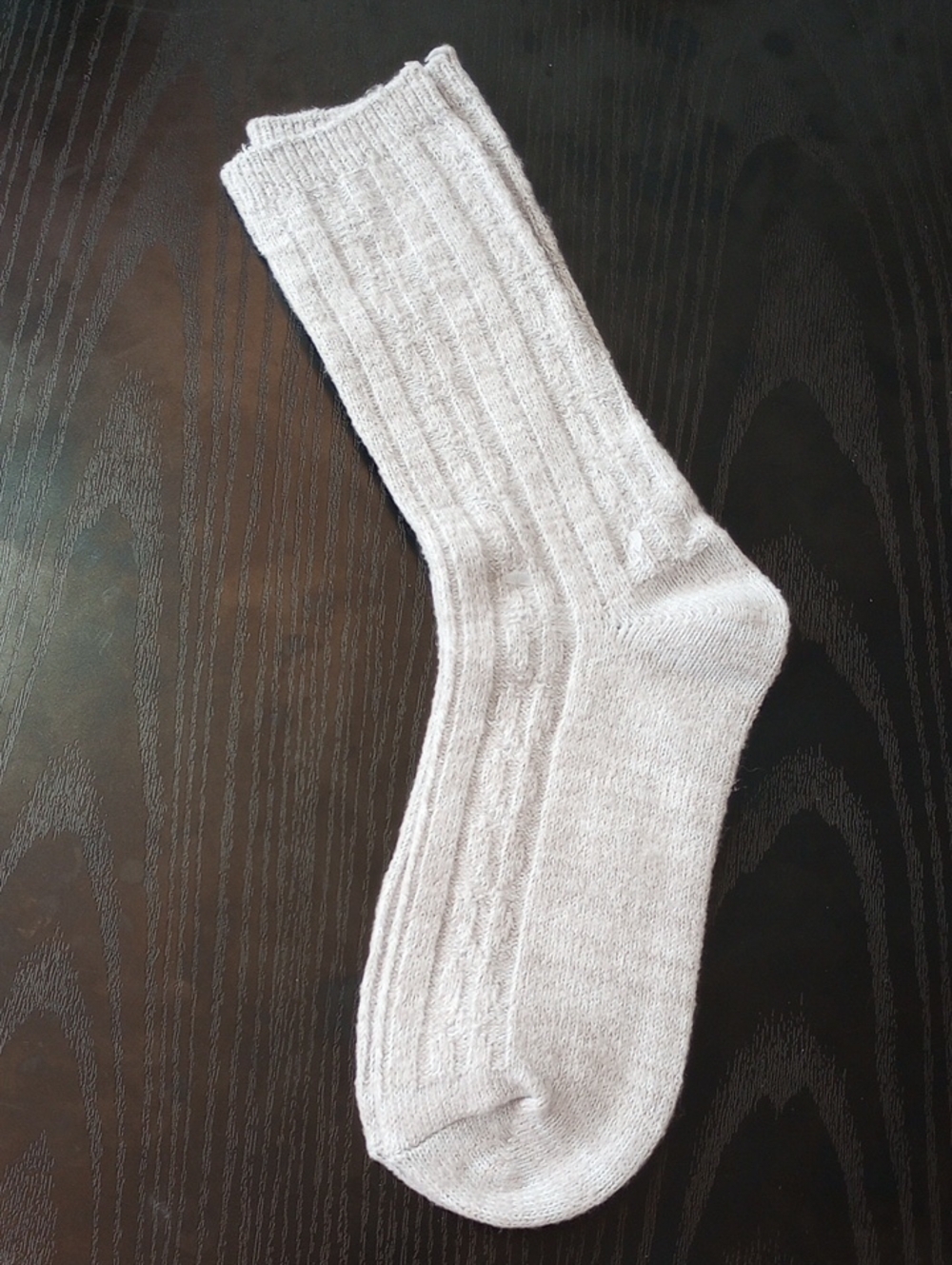 Classic Ribbed Crew Mid-calf Light Gray Thick Boot Socks Size 6-11